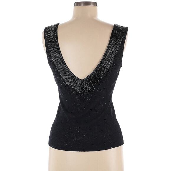ST JOHN KNIT EVENING Beaded Sequin Embellished Low Back Cami Top Size Medium EUC - Picture 3 of 10